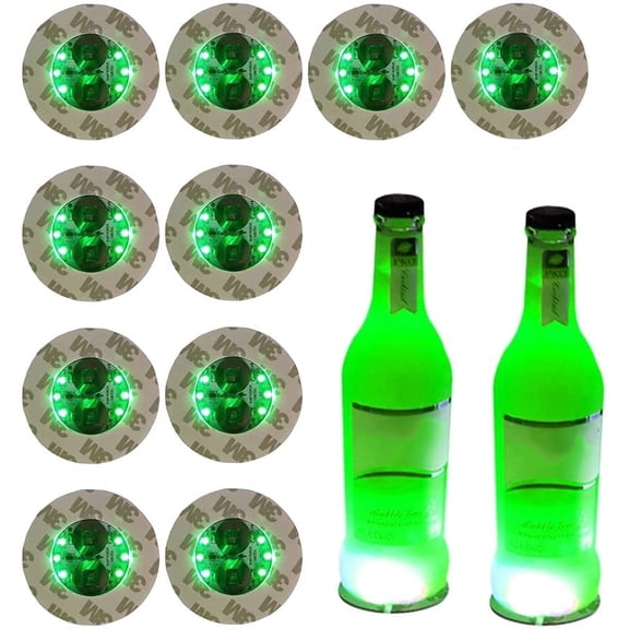 LED Coaster, Light Up Coasters, LED Coaster Round Flash Cup Mat Sticker Lights LED Bottle Lights Cup Holder Lights for Wine Liquor Bottle, Drinks Party, Bar Party