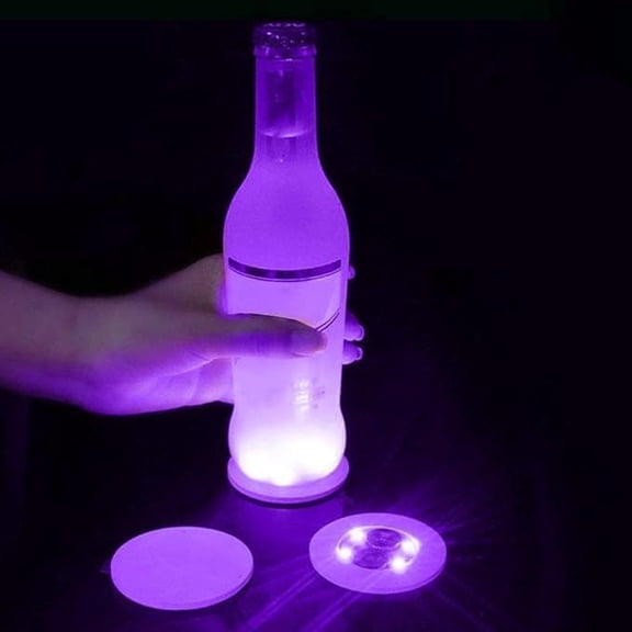 LED Coaster, Light Up Coasters,LED Bottle Lights, Bottle Glorifier,LED Sticker Coaster Discs Light Up Coaster15 Pack