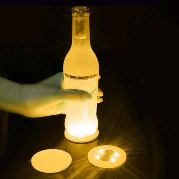 LED Coaster, Light Up Coasters,LED Bottle Lights, Bottle Glorifier,LED Sticker Coaster Discs Light Up Coaster15 Pack
