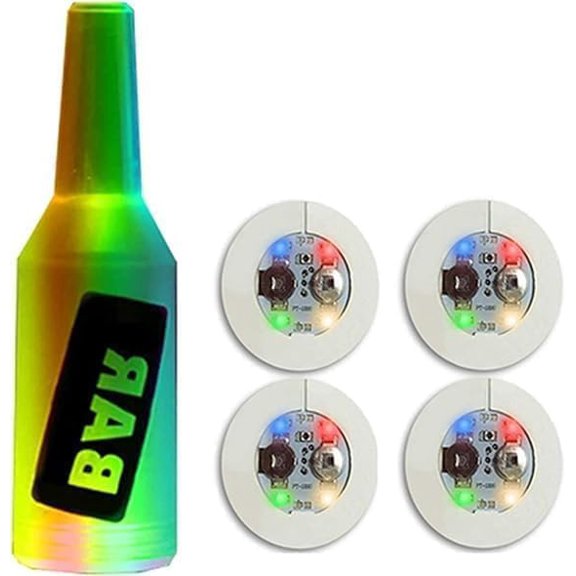 LED Coaster, Light Up Coasters,LED Bottle Lights, Bottle Glorifier,LED Sticker Coaster Discs Light Up Coaster15 Pack