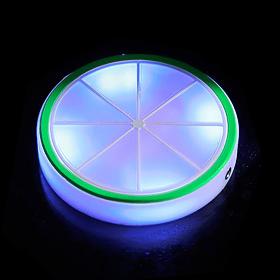 LED Coaster Lights for Bottles Lemon Shape USB Rechargeable Light Up Coasters Color Mat Cup Pad Coaster LED Interior Atmosphere Lamps