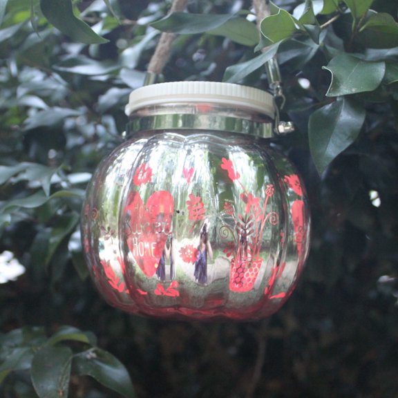 LED Color Changing Mason Jar Lantern Light Battery Operated Outdoor Glass Fairy Hanging Jar Lighting Waterproof Decorative Lights with Remote Timer Home Patio Garden Wedding Party Decor Lights