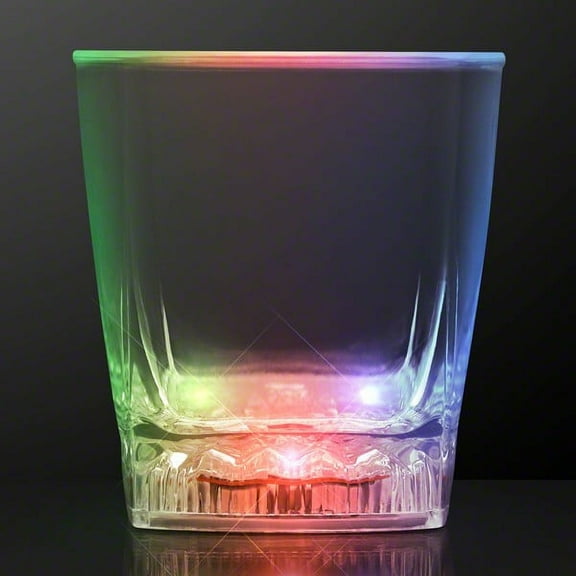 LED Color Changing Rounded Cube Rocks Whiskey Cola Glass by Blinkee
