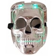 thumbnail image 1 of LED Color Changing Silver Chrome Skull Face Halloween Mask, 1 of 1