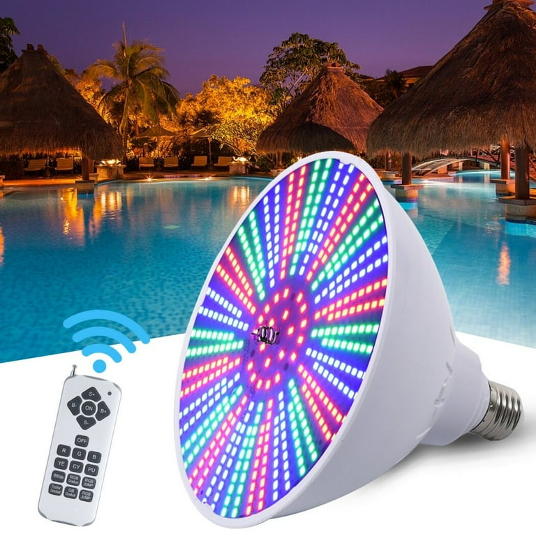 LED Color Swimming Pool Light Underwater Colorful Bulb 7 Colors 5 Lighting Modes 40W RGB Color Change Replacement Bulb with E27 Thread Base Walmart