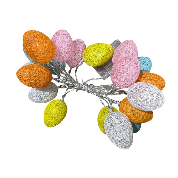 LED Colored Easter Light String Decor – 3FT Cotton Thread Egg Fairy Lights for Holiday Parties, Festive Night Ambiance & Creative Home Decoration