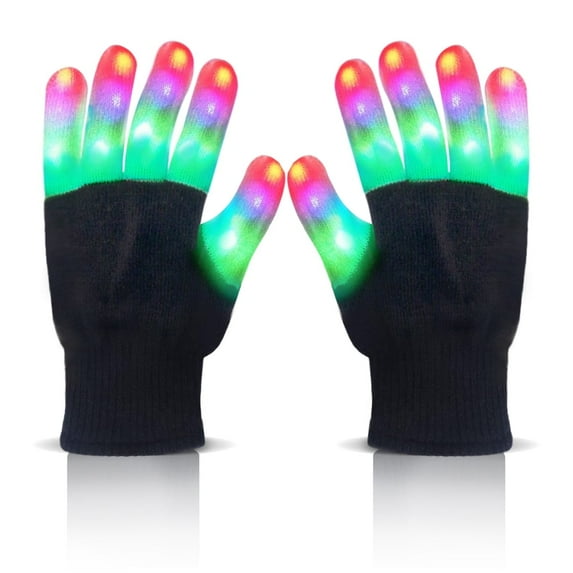 LED Colorful Gloves, LED Light up Gloves, Flashing Lighting Gloves for Kids Christmas Birthday Party Favors Gifts (1 Pair)