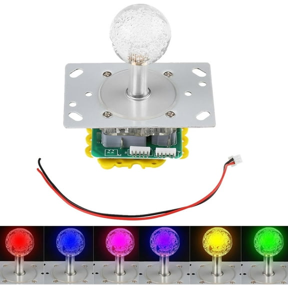 LED Colorful Illuminated Joystick Long Handle DIY Kit for Gaming Cabinet Button