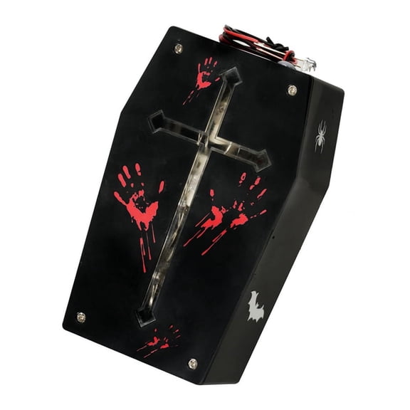 LED Colorful Voice-Controlled Scene Decoration Coffin Props Halloween Coffin Prank Halloween Decoration Props,1 x Halloween decoration props,Photo Color