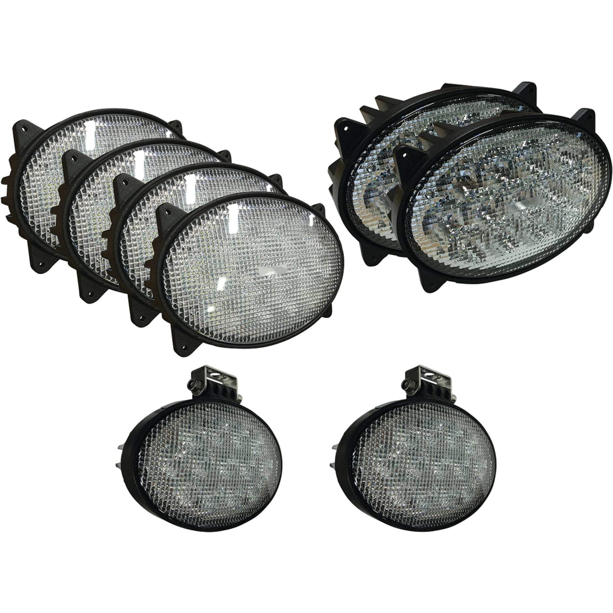 LED Combine Cab Light Kit 8-Piece 12-24V 41000 Lumens Flood Beam ...