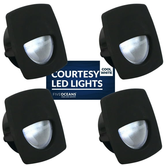 LED Companion Way Light, 4 Pack Marine Courtesy Lights, Square Light for Boat Interior, Deck, Cockpit, for Pontoon, Fishing Boat, Bass Boat, Yacht, Sailboat, RVs, Camper, Caravan - FO2313-M4