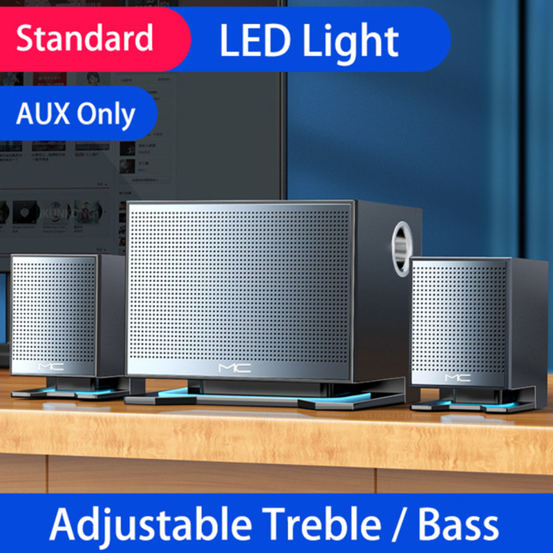 LED Computer Combination Speakers AUX USB Wired Wireless Bluetooth