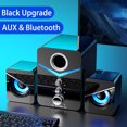 LED Computer Speaker 4D Surround Sound Mini Subwoofer Music Speaker for