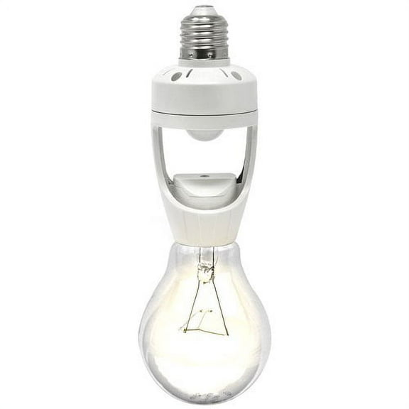 LED Concepts 180 Degree Motion and Dusk to Dawn Sensor Activated Light Bulb Socket Cap for Lamps Bulbs and Fixtures