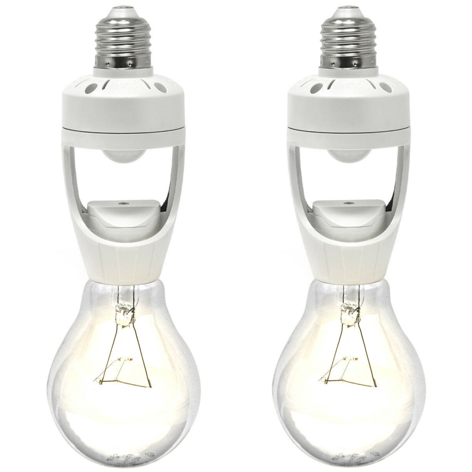 LED Concepts 180° Motion & Dusk-to-Dawn Sensor Light Bulb Socket Cap, 2-Pack