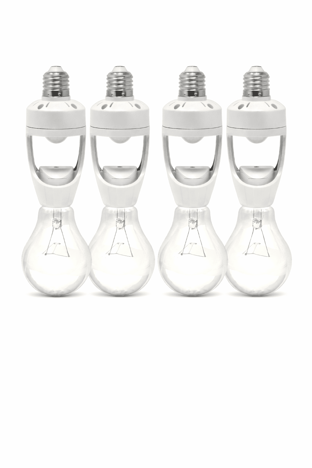 LED Concepts 180° Motion & Dusk-to-Dawn Sensor Light Bulb Socket Cap, 4-Pack