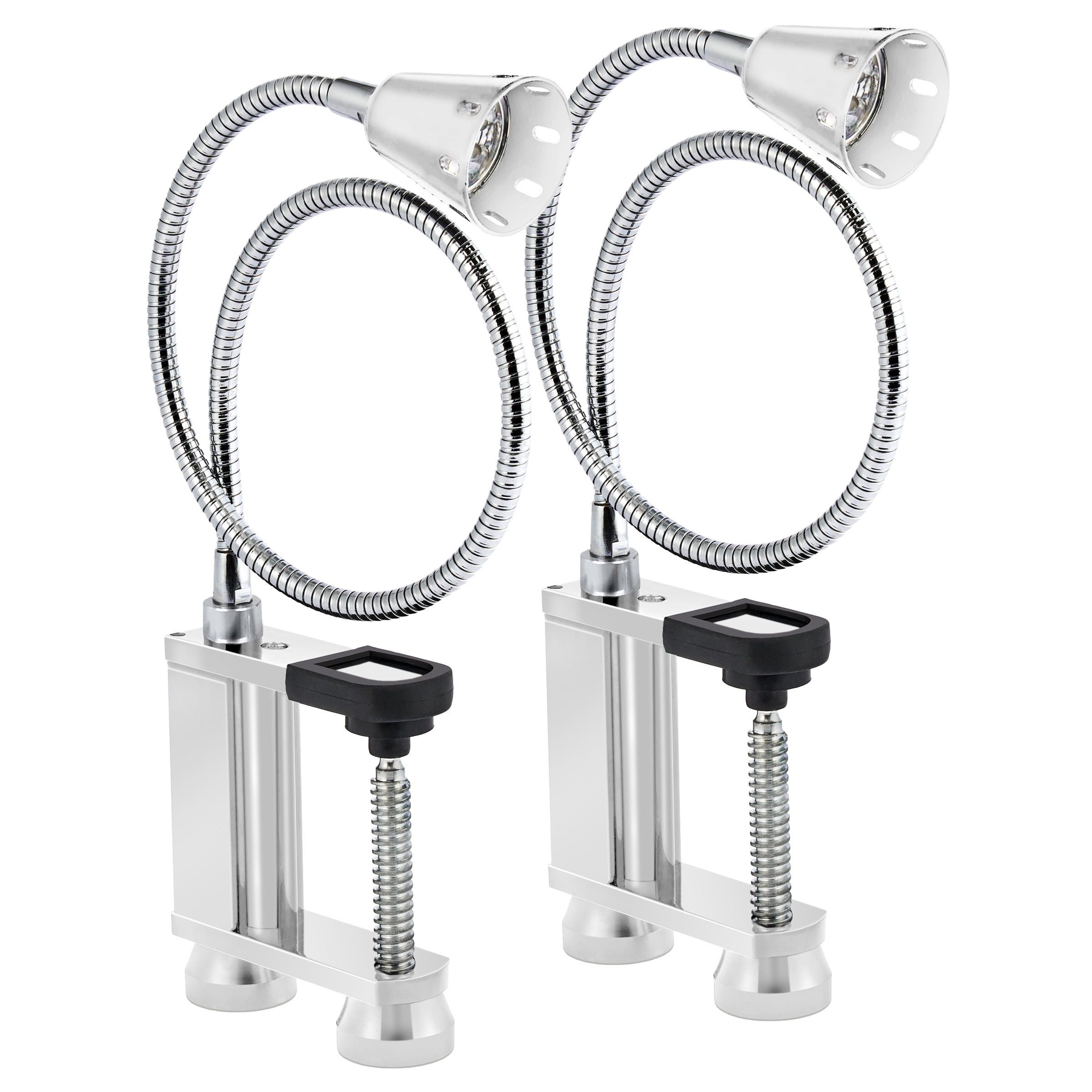 LED Concepts Flexible Magnetic Grill Light, 2-Pack, Silver, 360° Gooseneck