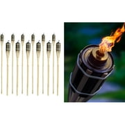 LED Concepts Matney Bamboo Multicolor Outdoor Torches with Metal Oil Canisters 12
