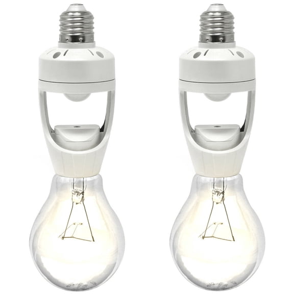 LED Concepts Motion & Dusk to Dawn Sensor Socket Cap, 180° Detection for Lamps & Light Fixtures, 2 Pack