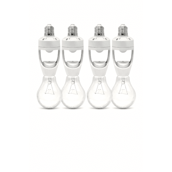 LED Concepts Motion & Dusk to Dawn Sensor Socket Cap, 180° Detection for Lamps & Light Fixtures, 4 Pack
