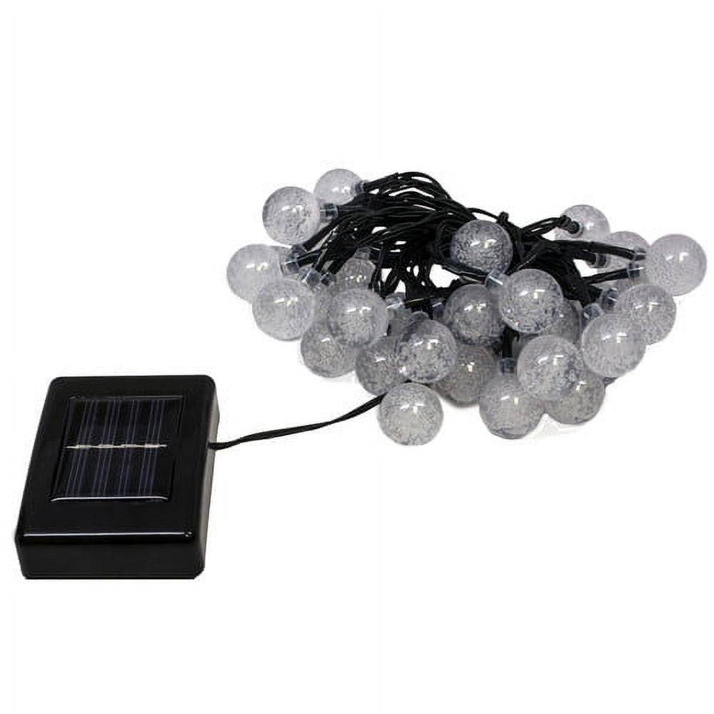 LED Concepts Solar LED Crystal Ball Style String Lights, 19.7' with 30 LED Crystal Ball Lights, 2 Mode Setting, Lighting for Gazebos, Patio Lighting, Parties, Weddings and Other Outdoor Decor - image 1 of 9