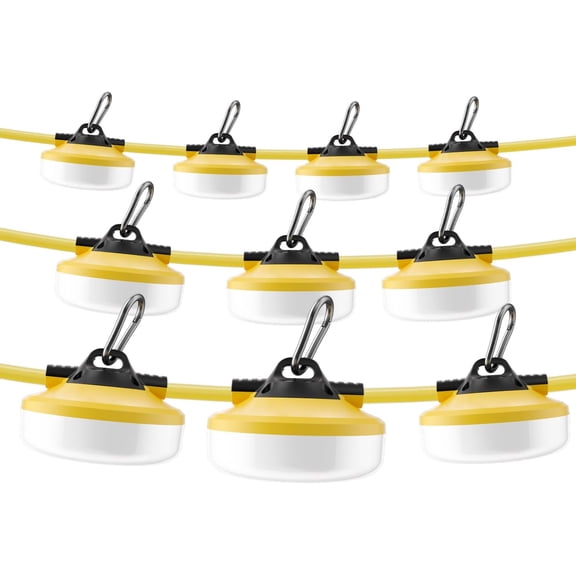 LED Construction String Lights 100FT, 10000 LM, 5000K Daylight LED String Work Lights, 100W Temporary Lighting for Job Site Outdoor Indoor, IP65 Waterproof Temporary Construction Lights, ETL Listed
