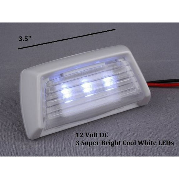LED Convenience Courtesy Light - 3 Cool White LEDs - Waterproof, Compact 12vdc Fixture Truck, Auto, RV, Aircraft lighting