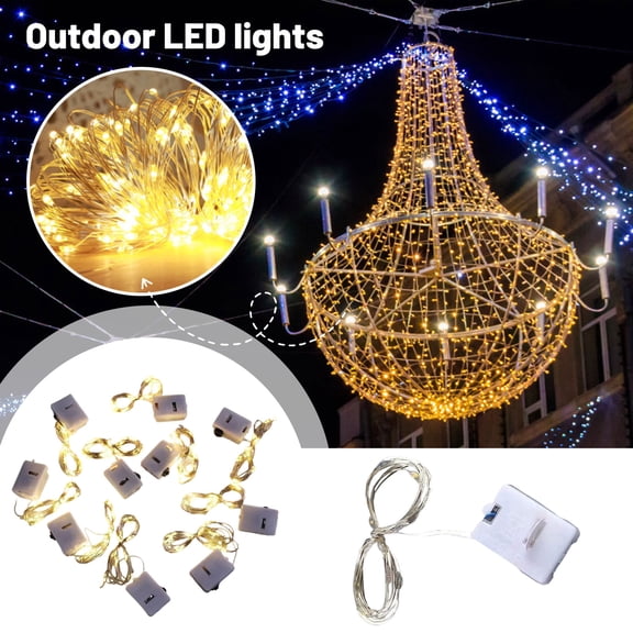 LED Copper Wire String Lights Battery Operated Fairy Lights for DIY Crafts and Home Decor Warm White Micro Lights for Holiday Weddings and Party Lighting, 1Pack A