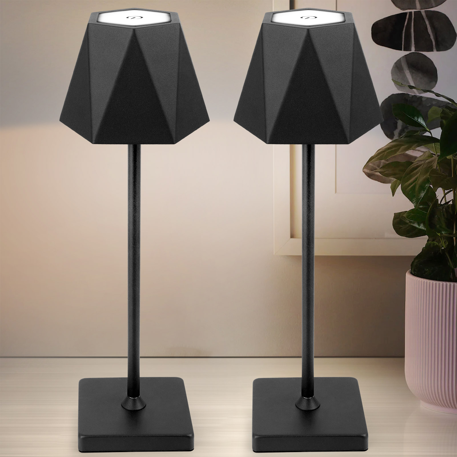 LED Cordless Table Lamp,Rechargeable Battery Operated Desk Lamp
