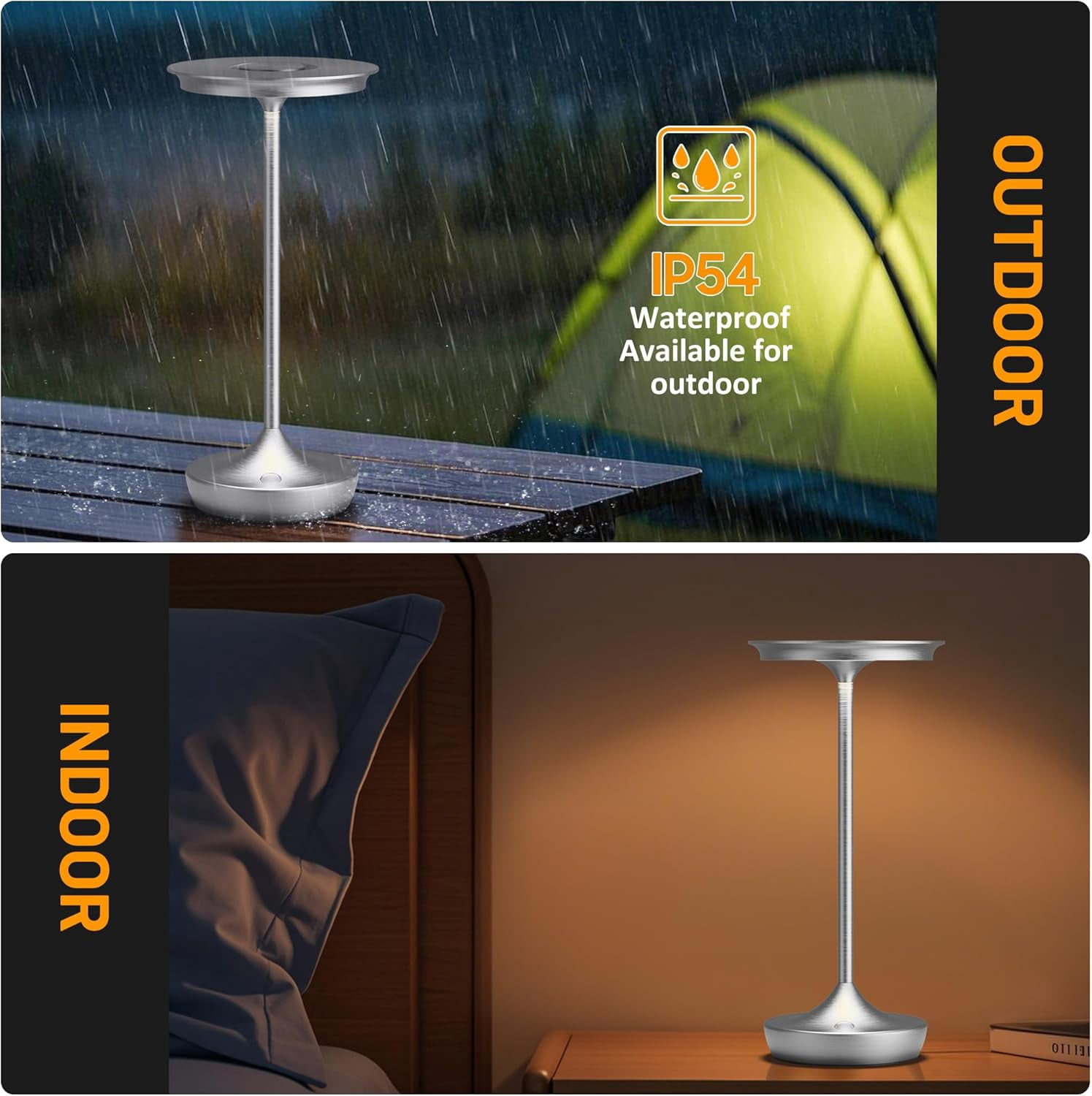 LED Cordless Table Lamp Rechargeable - Outdoor 6000mAh Battery Operated ...