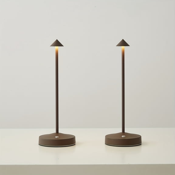 LED Cordless Table Lamps Set Of 2, Portable Rechargeable 2000mAh Outdoor Table Lamp, Stepless Dimming Battery Powered Lamp, Table Light For Dinner/ Patio/ Restaurant/ Bedroom