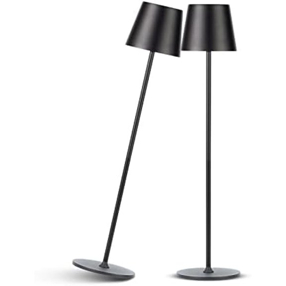 LED Cordless Table Light 4000mAh Rechargeable Battery Table Lamp Outdoor & Indoor Dimmable Aluminum Cordless Lamp (2PK Black)$$Tools & Hardware Other