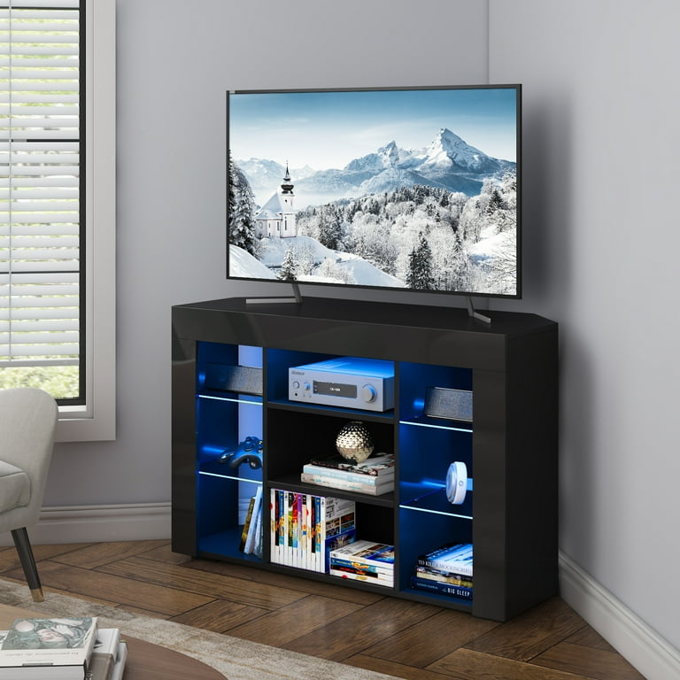 LED Corner TV Stand forTVs up to 43 inch Modern Entertainment
