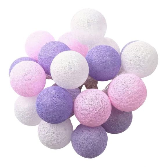 LED Cotton Ball String Light, 3-Meter 20-LED Battery Operated Decoration for Bedroom and Party (Style B, 3Meter-20 LED)