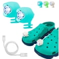 thumbnail image 1 of LED Croc Shoe Lights - 3 LED Modes, USB Rechargeable, Waterproof, Clip On Light - Shoe Headlights For Night Walking, Running & Cycling 2pc - (Blue), 1 of 7