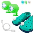 thumbnail image 1 of LED Croc Shoe Lights - 3 LED Modes, USB Rechargeable, Waterproof, Clip On Light - Shoe Headlights For Night Walking, Running & Cycling 2pc - (Green), 1 of 7