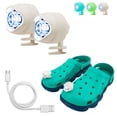 thumbnail image 1 of LED Croc Shoe Lights - 3 LED Modes, USB Rechargeable, Waterproof, Clip On Light - Shoe Headlights For Night Walking, Running & Cycling 2pc - (White), 1 of 7