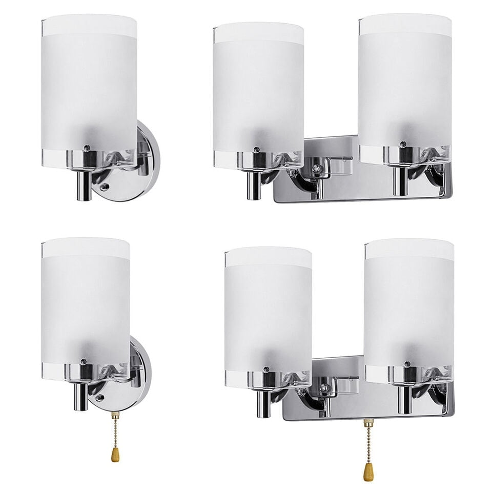 LED Crystal Bedroom Sconce Lighting Lamp Double Head No Switch ...
