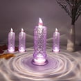 thumbnail image 1 of LED Crystal Candle Lights, Rose Shadow LED Flameless Candles, Glass Battery Operated Led Flameless Candles for Valentines Anniversary Wedding Christmas Decorations, 1 of 10
