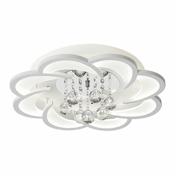 LED Crystal Ceiling Light Flower Shape Chandelier Home Lighting Fixture