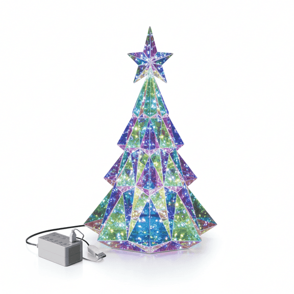 Supply Sure 20" Tabletop LED Christmas Tree with 100 Cool White USB Lights