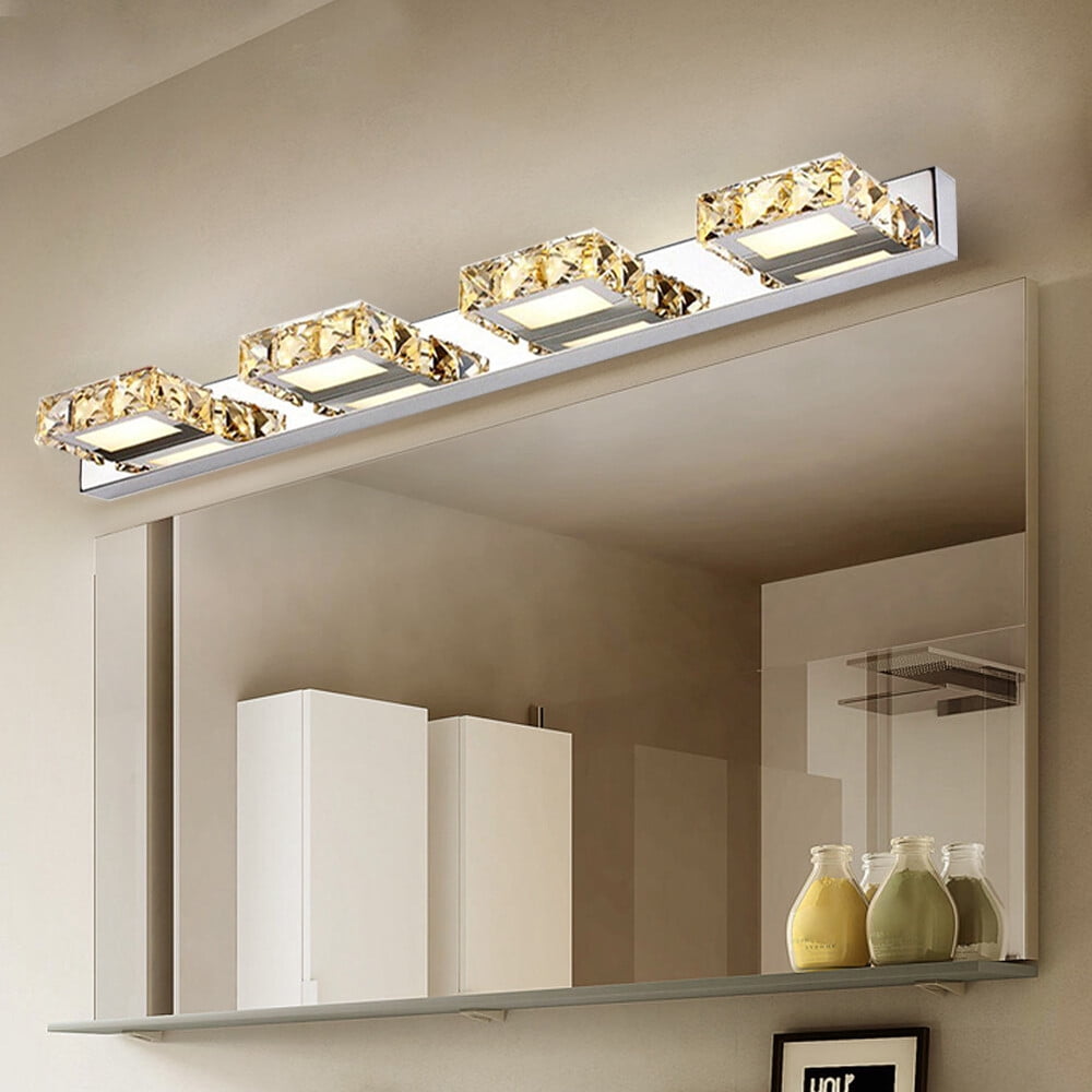 LED Crystal Front Mirror Toilet Wall Lamp Make-Up Vanity Light Bathroom Modern 85-265V 12W 62*5*11cm for Bathrooms, Bedrooms, Study Rooms