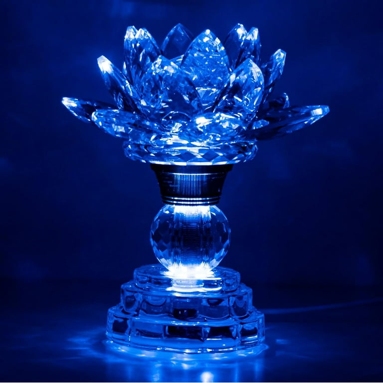 LED Crystal Lotus Flower Lamp – USB Powered Buddha Light for Worship, Prayer and Display,Lotus Flower Light for Bedroom, Buddhist Supplies,Shrine,Meditation Room 8'' (Blooming Lotus) - Walmart.com