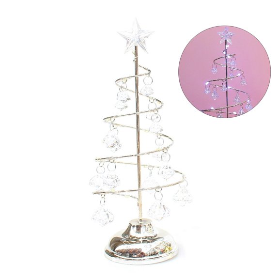LED Crystal Star Christmas Tree Light Wrought Iron Art Atmosphere Lamp Decor Tabletop Night Lights Christmas Decoration