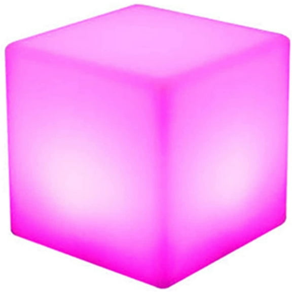 LED Cube Glowing Stools 16 RGB Colors Cube Chair Rechargeable & Remote Control Mood Lamp LED Cube Changing Glowing Night Light, Decorative LED Cube Light for Home Party Bar Wedding (40*40*40cm)