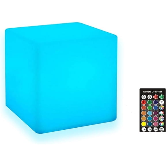 LED Cube Light, 4-Inch Cordless Night Light for Kids, 16 Color Changing Mood Lamp Rechargeable Tesseract Cosmic Cube with Remote Control Decorative Lighting for Home Party Bar