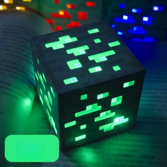 LED Cube Night Light Color Changing Decorative Lamp Pixel Style Desk Light USB Powered Bedroom Atmosphere Lamp for Kids Room Home Decor