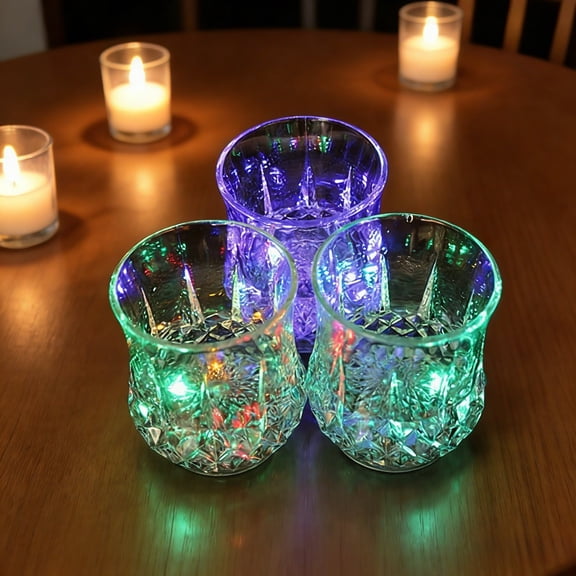 LED Cups Flashing Light up Automatic Water Activated Color Changing Whisky Cola Juice Drinkware Mugs Shot Glass for Bar Disco Night Club Party Halloween Christmas,1 PACK