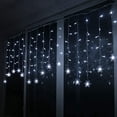 thumbnail image 1 of LED Curtain Lights, 11.5ft/3.5M 96 LED Snowflake Curtain String Lights Plug-in Memory Curtain Lights with 8 Modes Decoration for Christmas, Wedding, Party,Wall, Home Decorations (White), 1 of 7