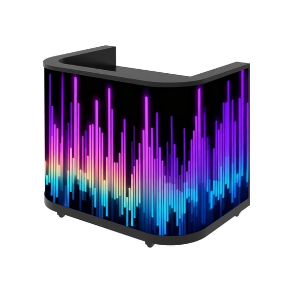 360SPB LED Curved DJ Booth, P2.5 GOB Indoor LED Digital Display Screen DJ Booth Table, Movable Standing LED Video Display Screen DJ Booth Facade with wheels, 170 Wide Viewing Angle